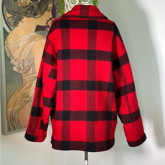 Vintage WOOLRICH Mackinaw 504 Buffalo Plaid Wool Jacket Mens lined Hunting Coat - Picture 4 of 9